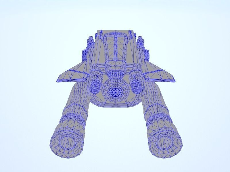 Thunderbird sci-fi spaceship - sci-fi spaceship Low-poly 3D model_6