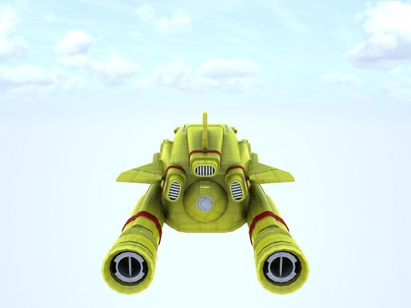 Thunderbird sci-fi spaceship - sci-fi spaceship Low-poly 3D model_4