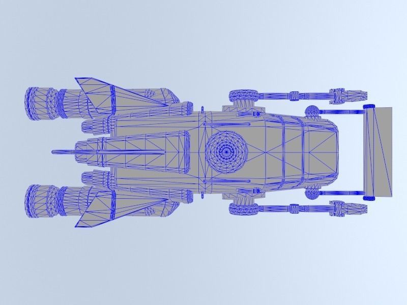 Thunderbird sci-fi spaceship - sci-fi spaceship Low-poly 3D model_7