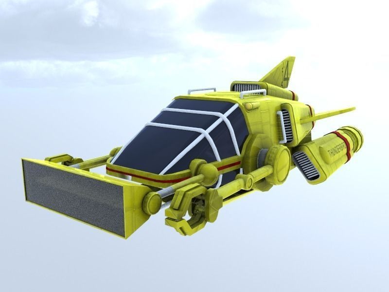 Thunderbird sci-fi spaceship - sci-fi spaceship Low-poly 3D model_0