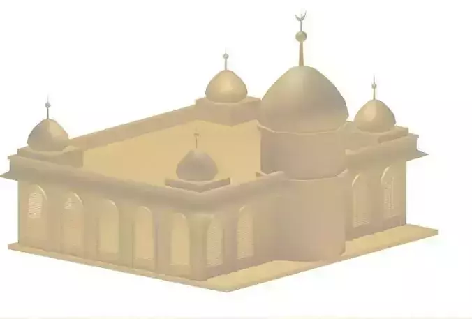 Mosque golden 3D model