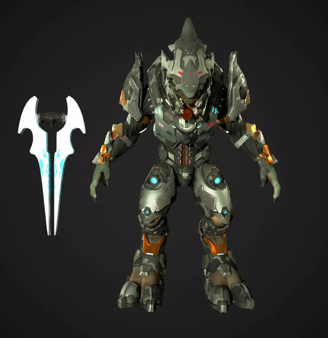 elite warrior Low-poly 3D model