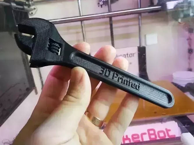 Fully assembled 3D printable wrench 2 Free 3D print model