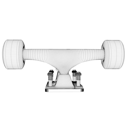 Skateboard Truck with Wheels free 3D Model .obj .3ds .c4d .dxf