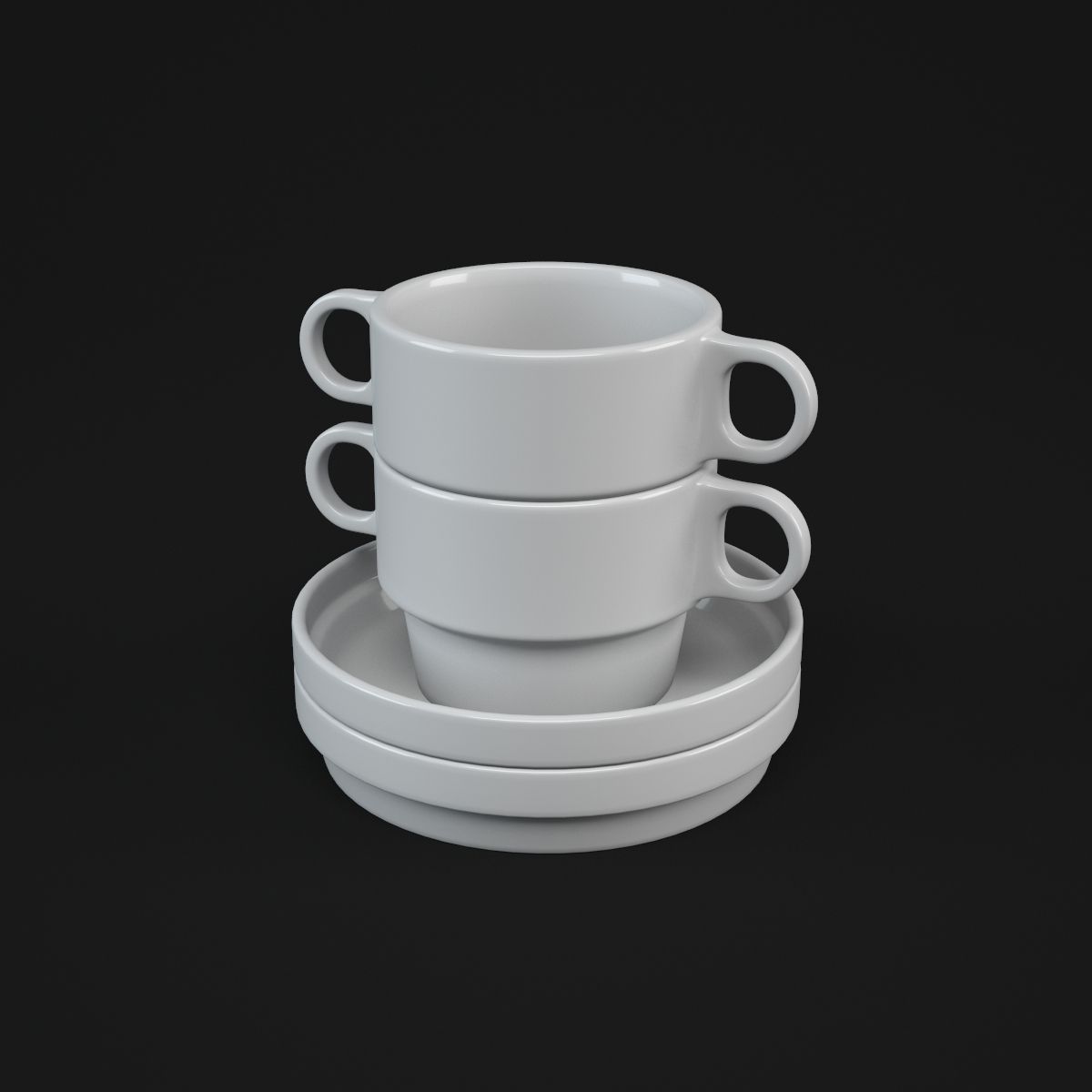 Porcelain Tableware Set TC100 3D model_5