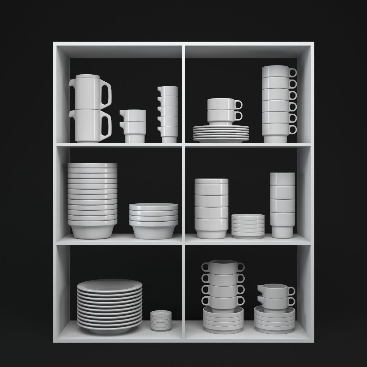 Porcelain Tableware Set TC100 3D model_1