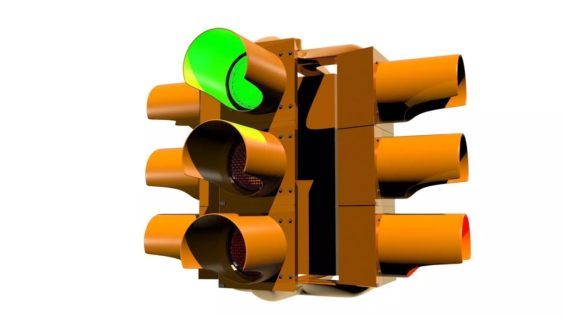 Traffic Light - Four Way 3D model_0