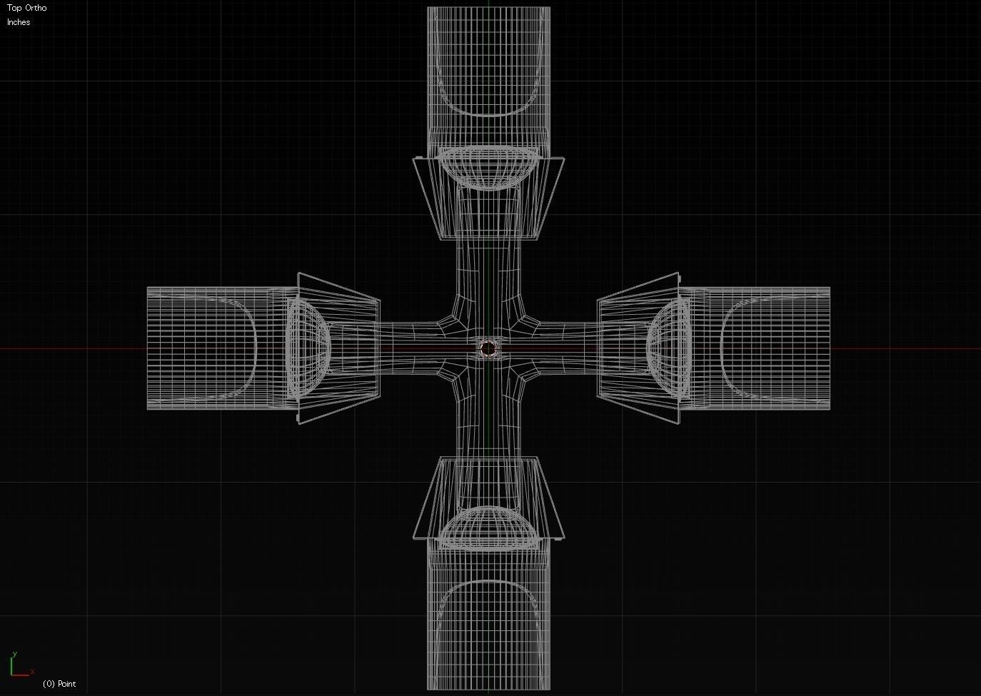 Traffic Light - Four Way 3D model_1