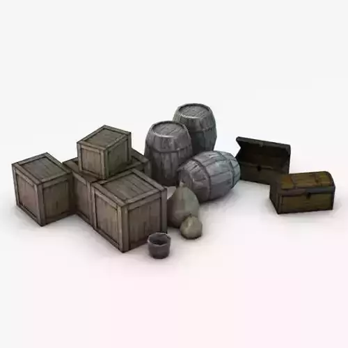 Low Poly Storage Props 3D model
