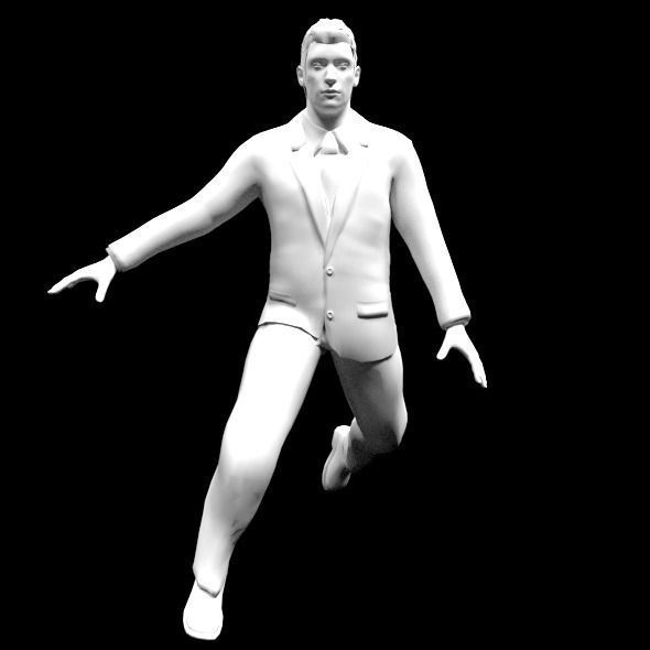 Low-poly Man in suit Low-poly 3D model_2