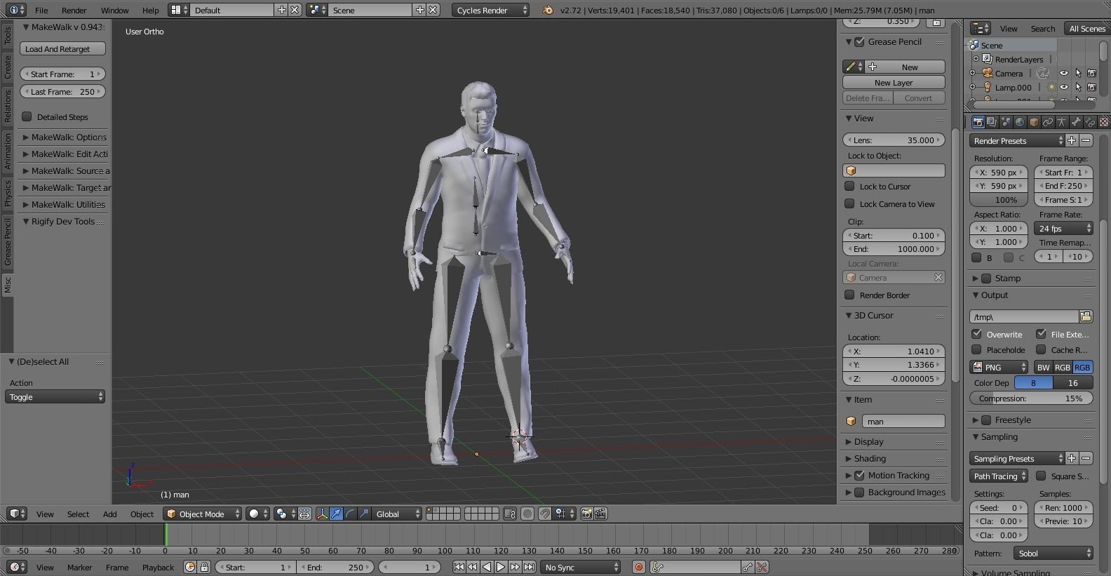 Low-poly Man in suit Low-poly 3D model_5