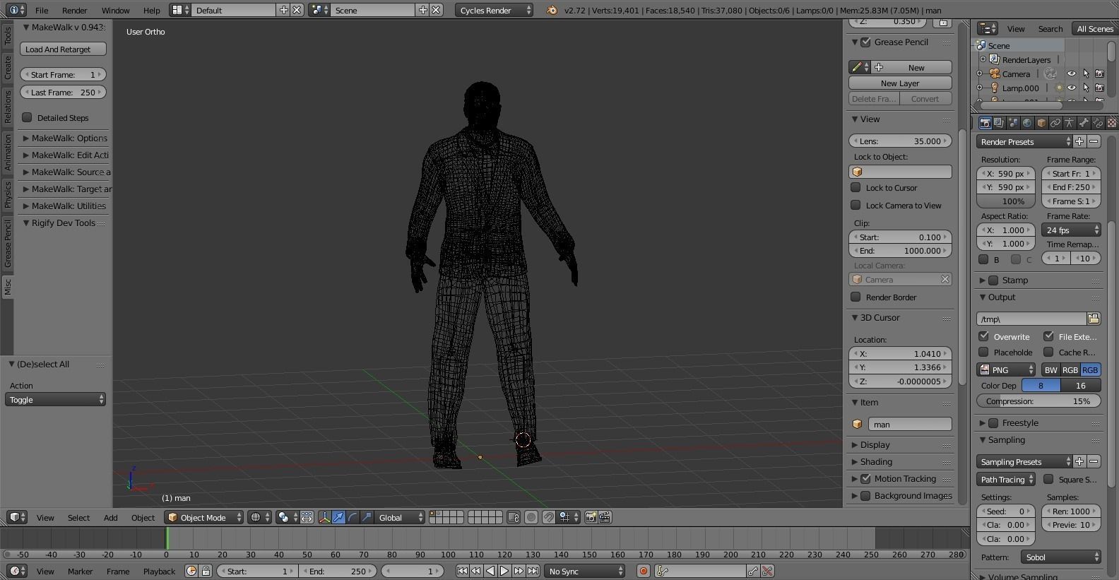 Low-poly Man in suit Low-poly 3D model_4