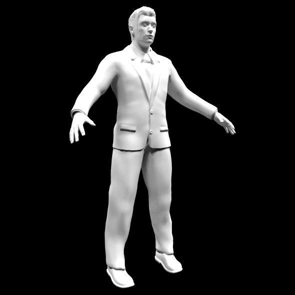 Low-poly Man in suit Low-poly 3D model_0