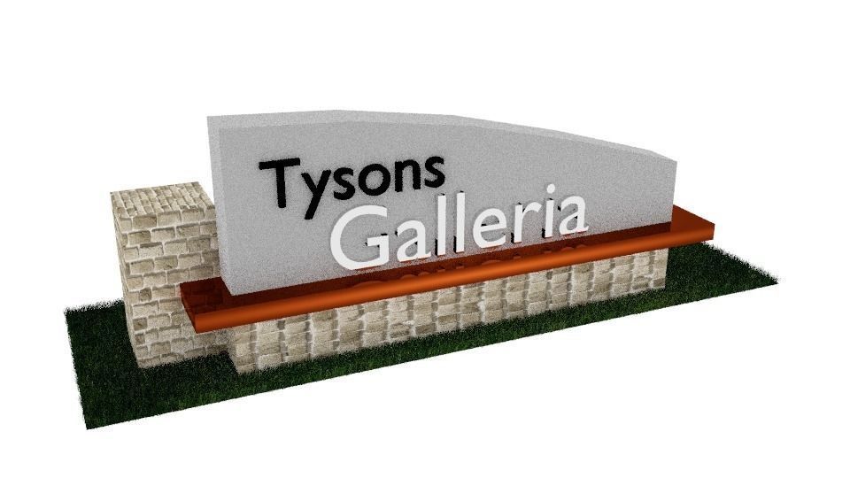 Galleria Sign  Low-poly 3D model_1