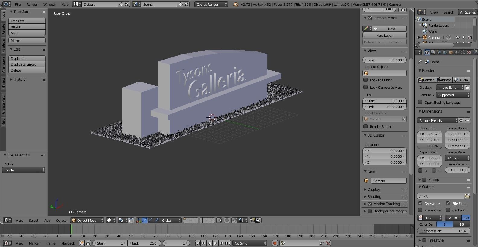Galleria Sign  Low-poly 3D model_3