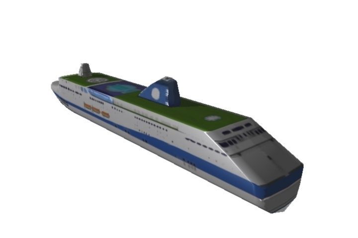 Crusie Ship Paper Cut Out Low-poly 3D model_1