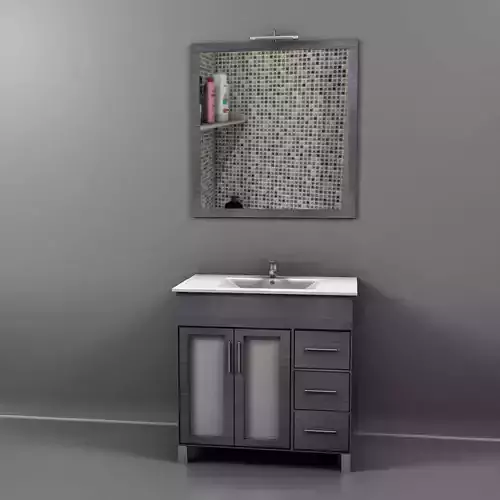 Sink bathroom vanity with mirror and