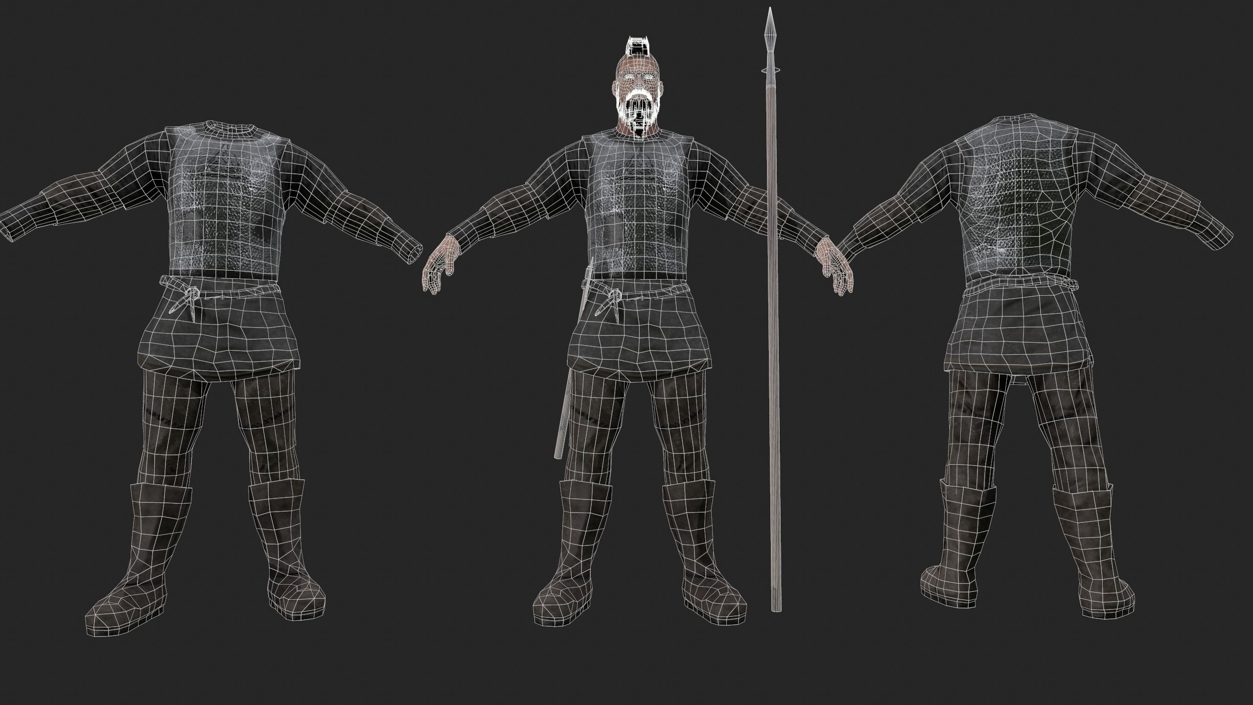 Realistic viking model Low-poly 3D model_7