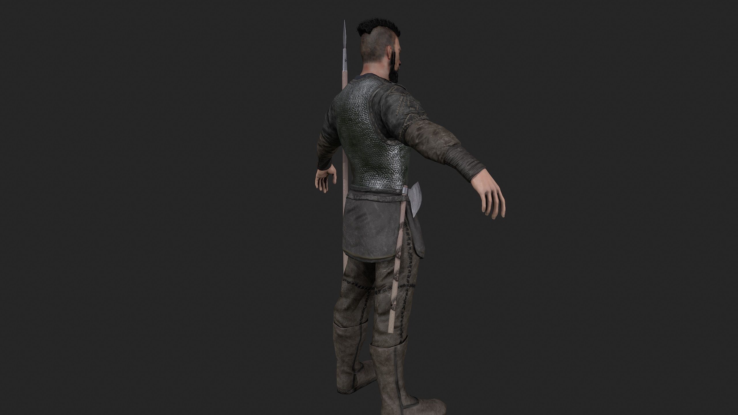 Realistic viking model Low-poly 3D model_3