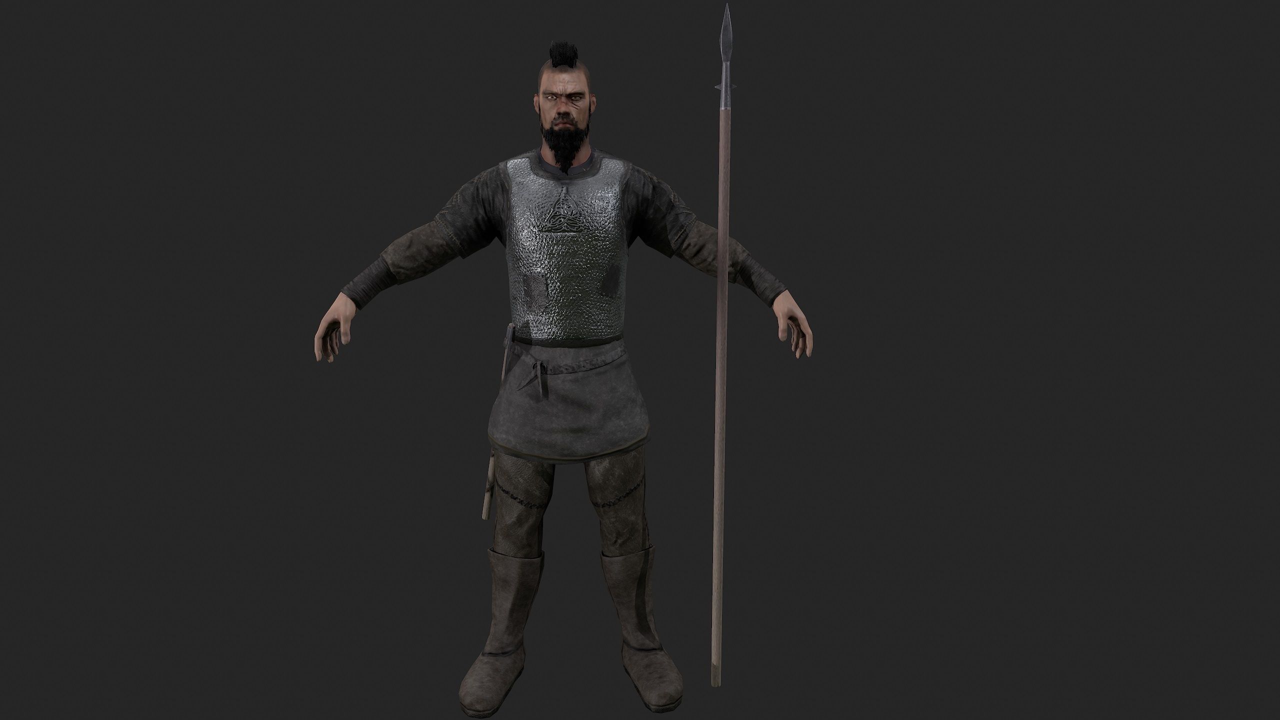 Realistic viking model Low-poly 3D model_2