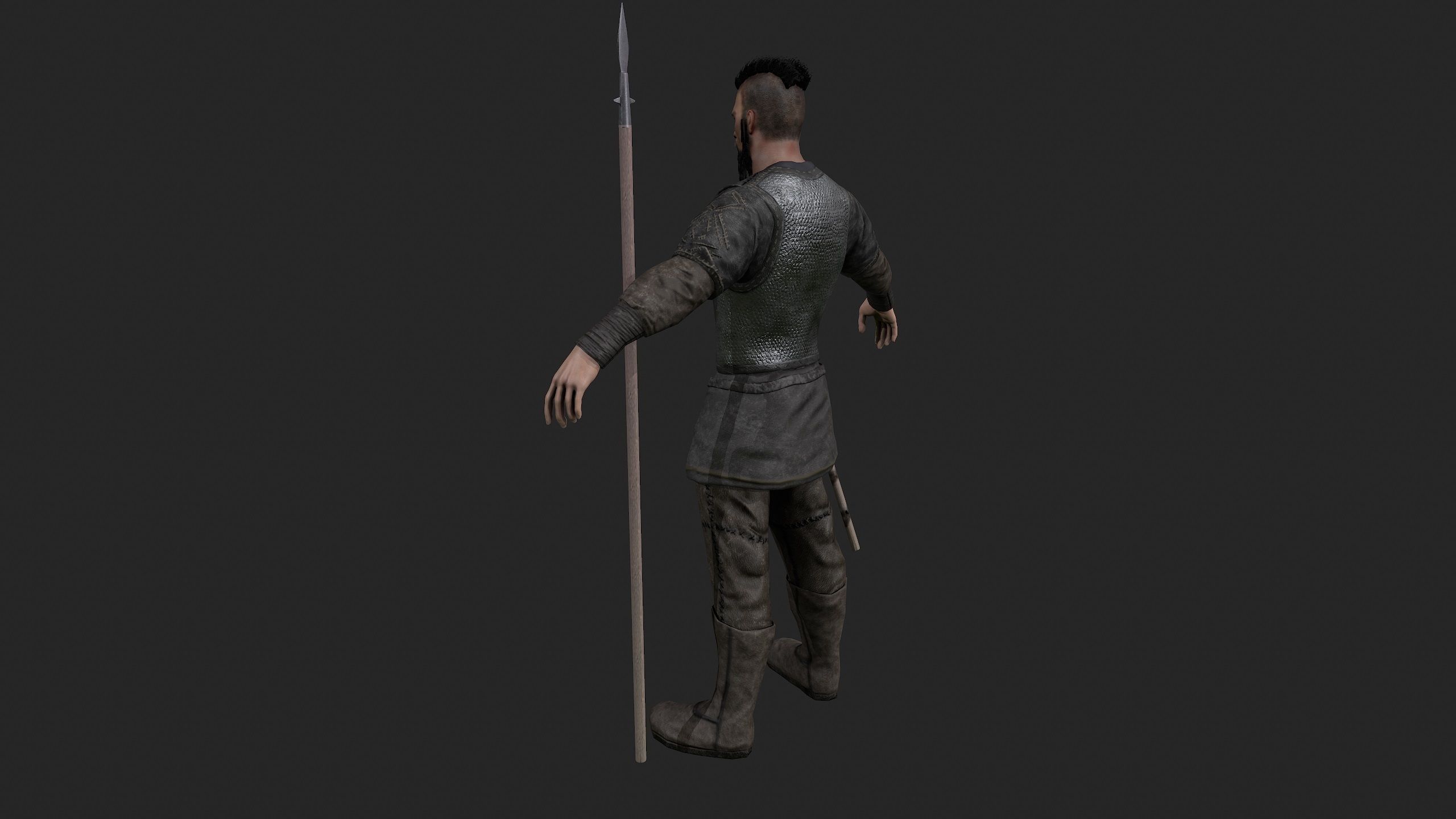 Realistic viking model Low-poly 3D model_1