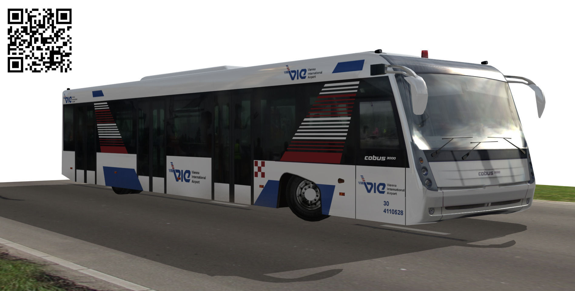 3D model Cobus 3000 Vienna Airport VR / AR / low-poly rigged animated ...