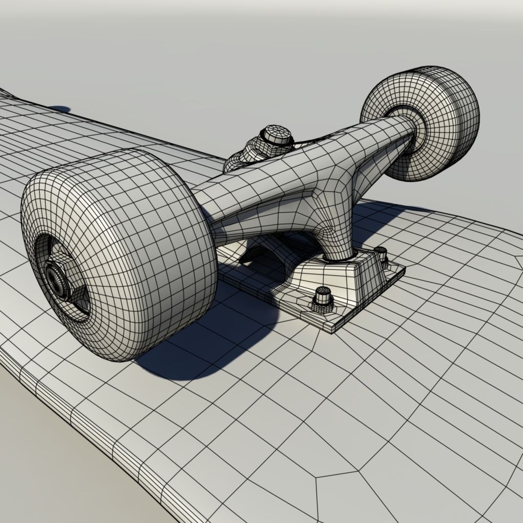 skateboard Low-poly 3D model_17
