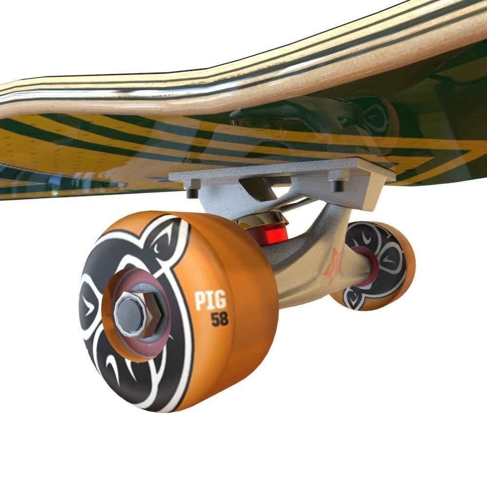 skateboard Low-poly 3D model_10