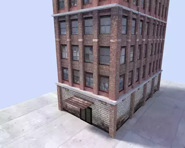 low poly town building  2