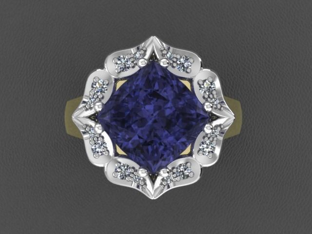 Ring With Both Diamonds And Other Stones 3D print model_2