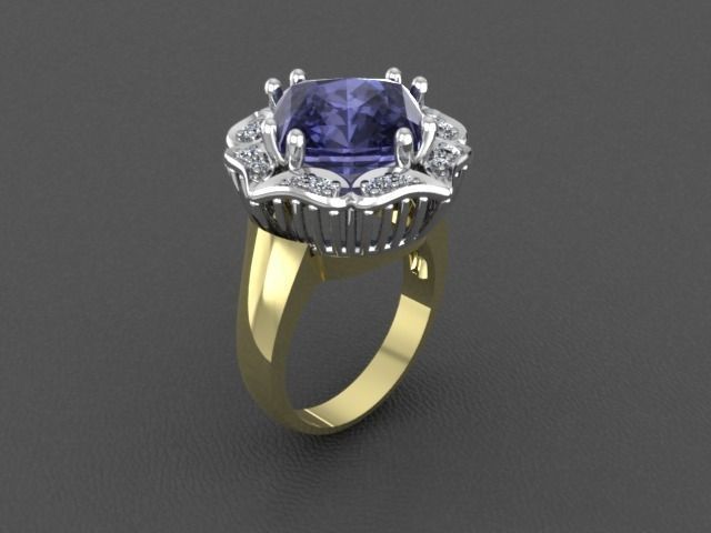 Ring With Both Diamonds And Other Stones 3D print model_0
