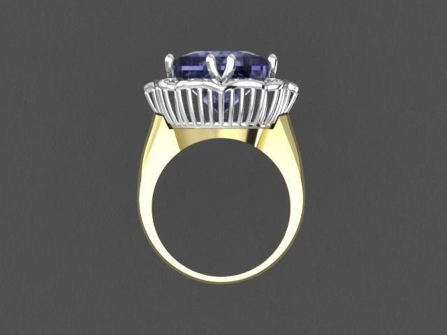 Ring With Both Diamonds And Other Stones 3D print model_3