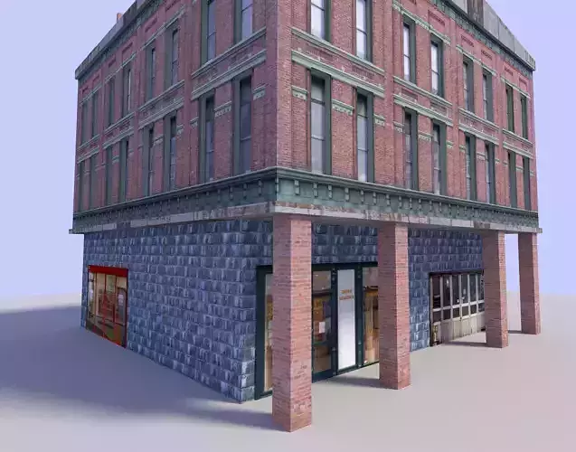 big city building Low-poly 3D model