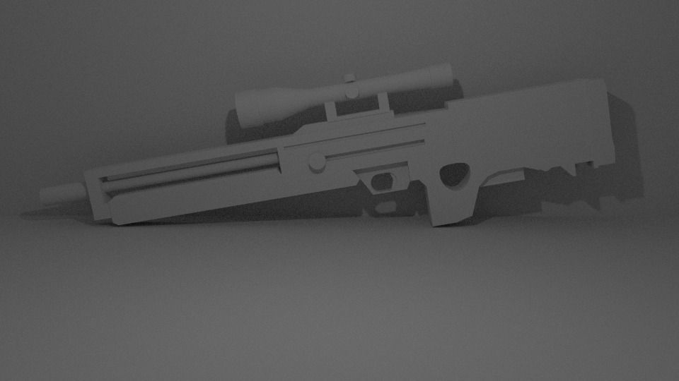 WA2000 game ready rifle with scope Low-poly 3D model
