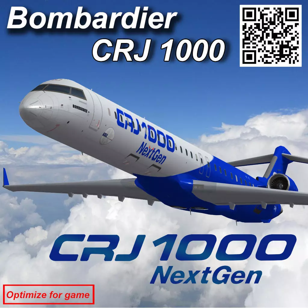 Bombardier CRJ 1000 NextGen Home livery Low-poly 3D model