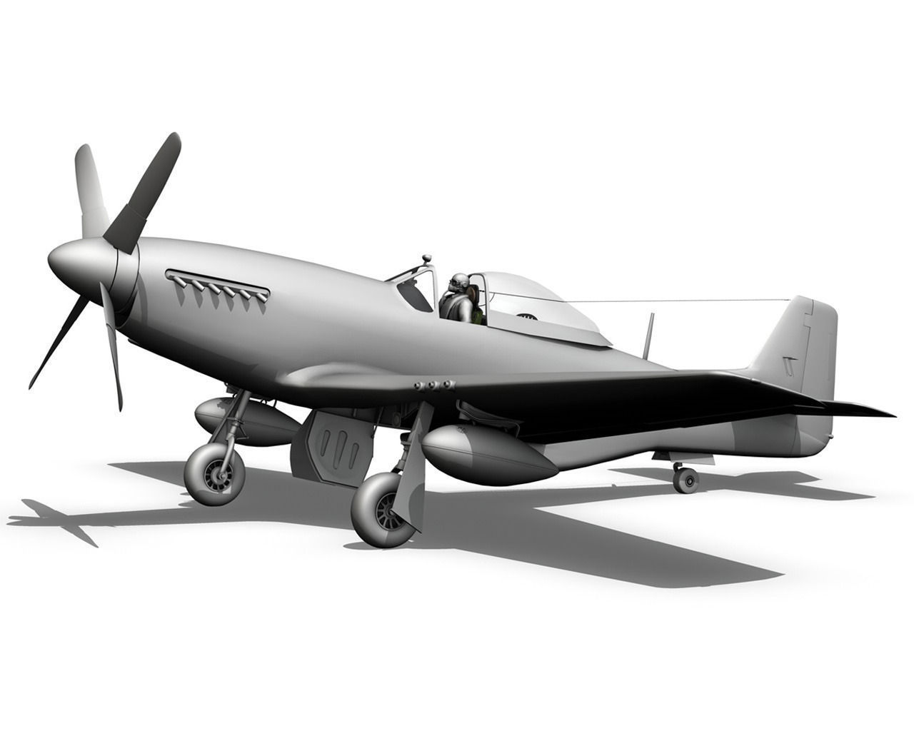 North American P-51K Mustang MK IV - Dooleybird 3D model_18