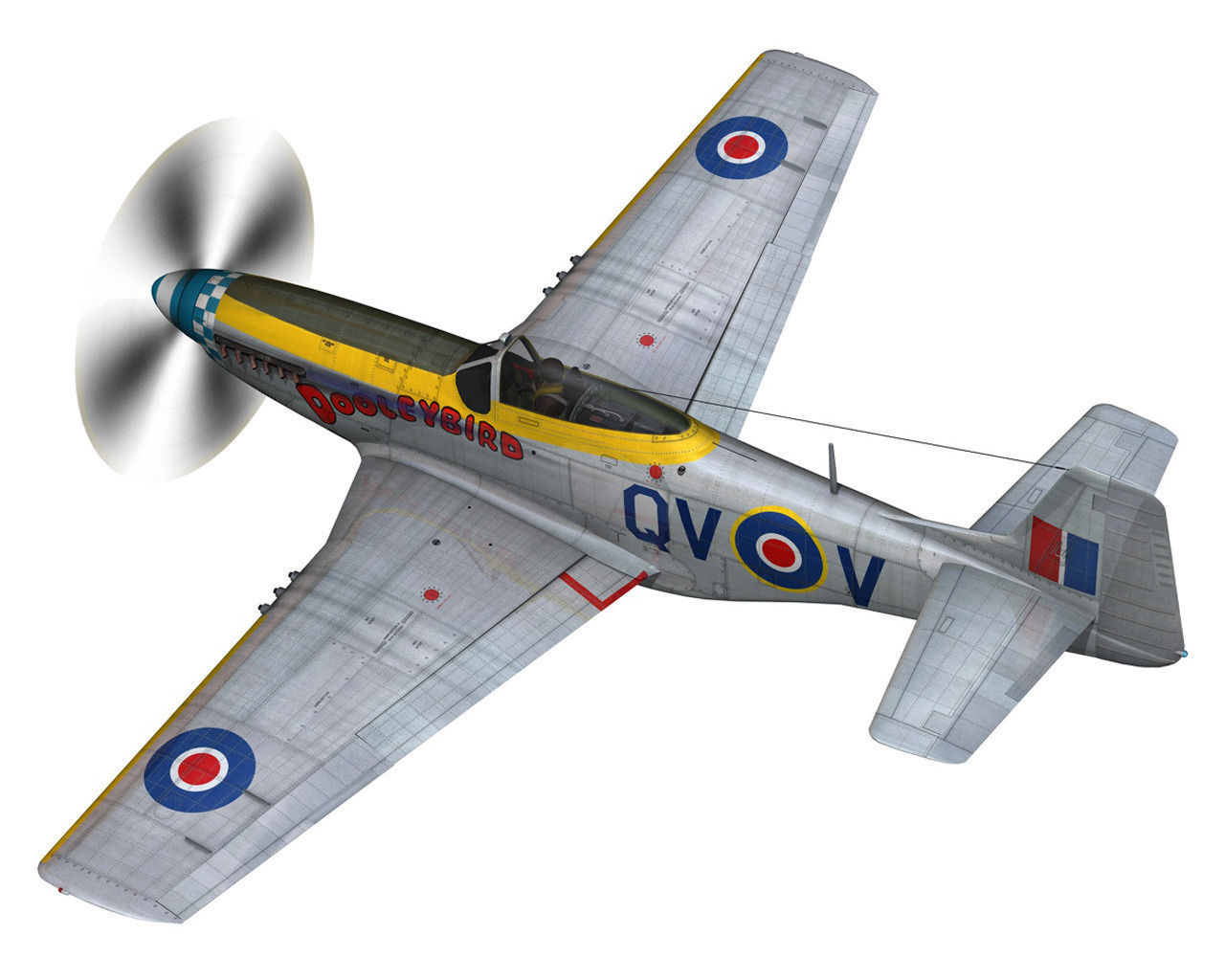 North American P-51K Mustang MK IV - Dooleybird 3D model_4