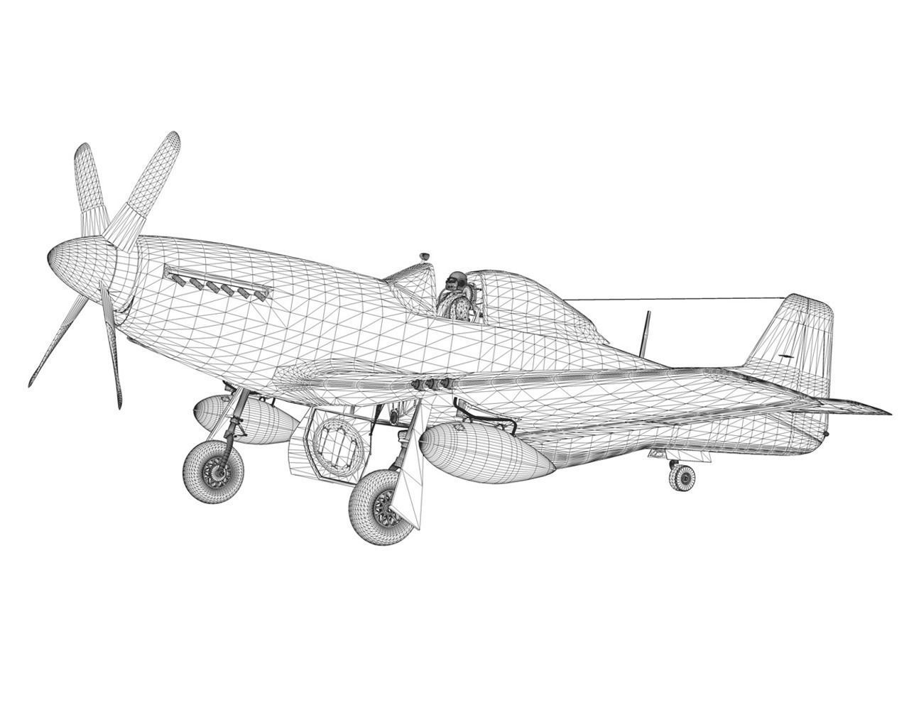 North American P-51K Mustang MK IV - Dooleybird 3D model_19