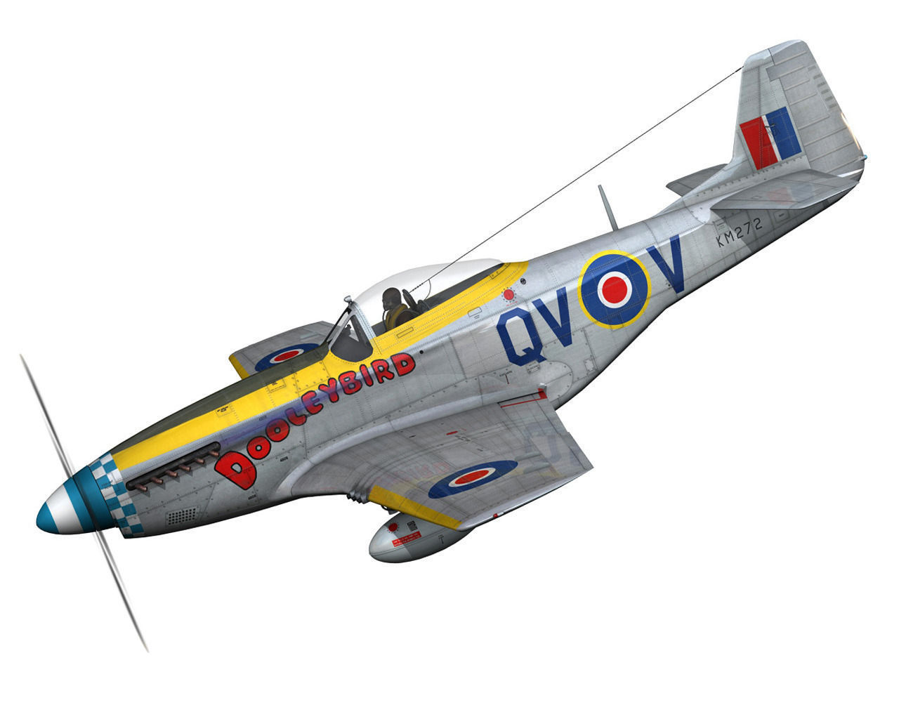 North American P-51K Mustang MK IV - Dooleybird 3D model_1