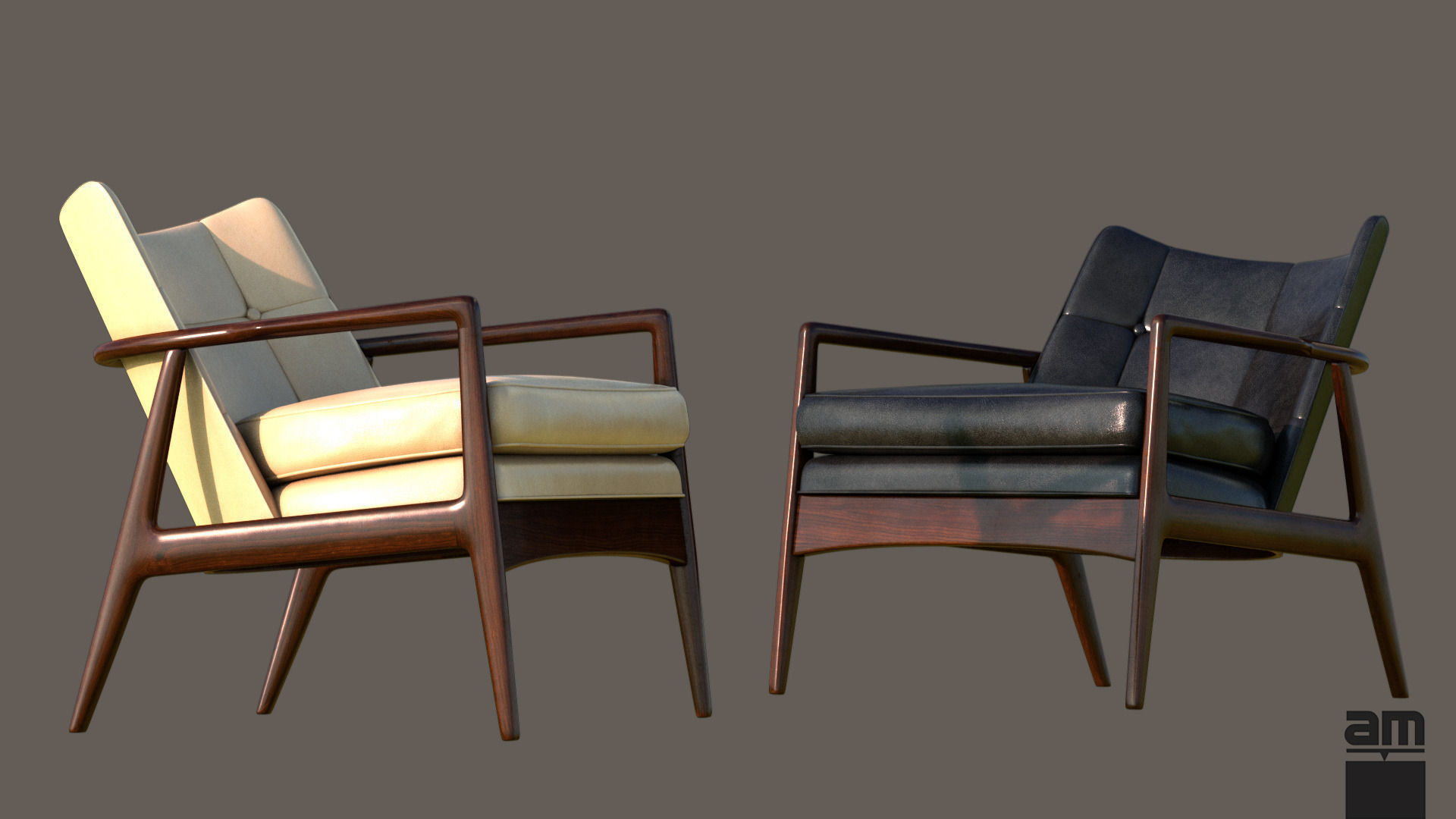 Milo Baughman Thayer Coggin Armchair 3D model_5