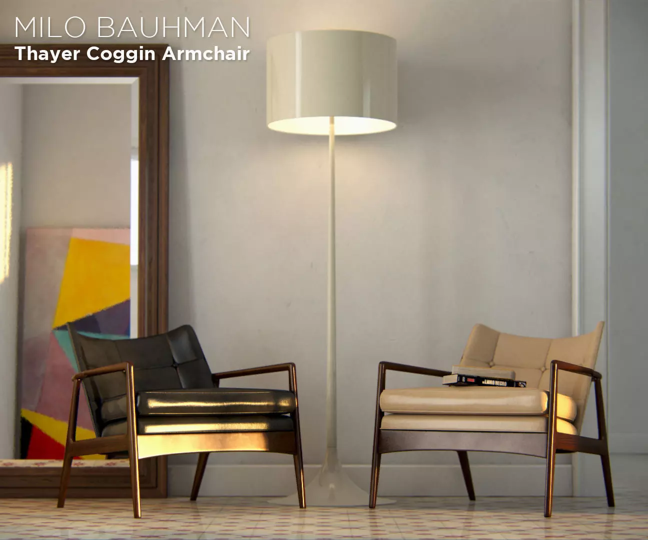 Milo Baughman Thayer Coggin Armchair 3D model_0