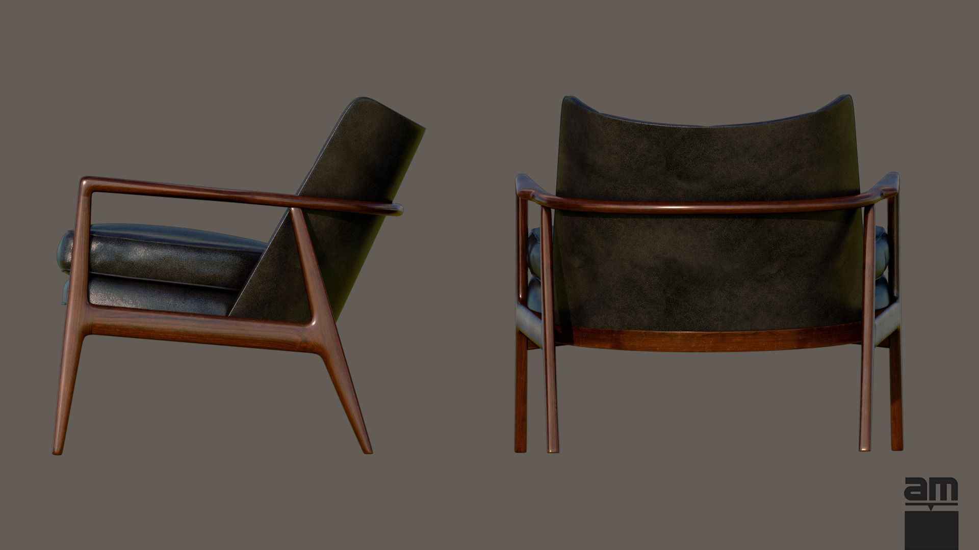 Milo Baughman Thayer Coggin Armchair 3D model_8
