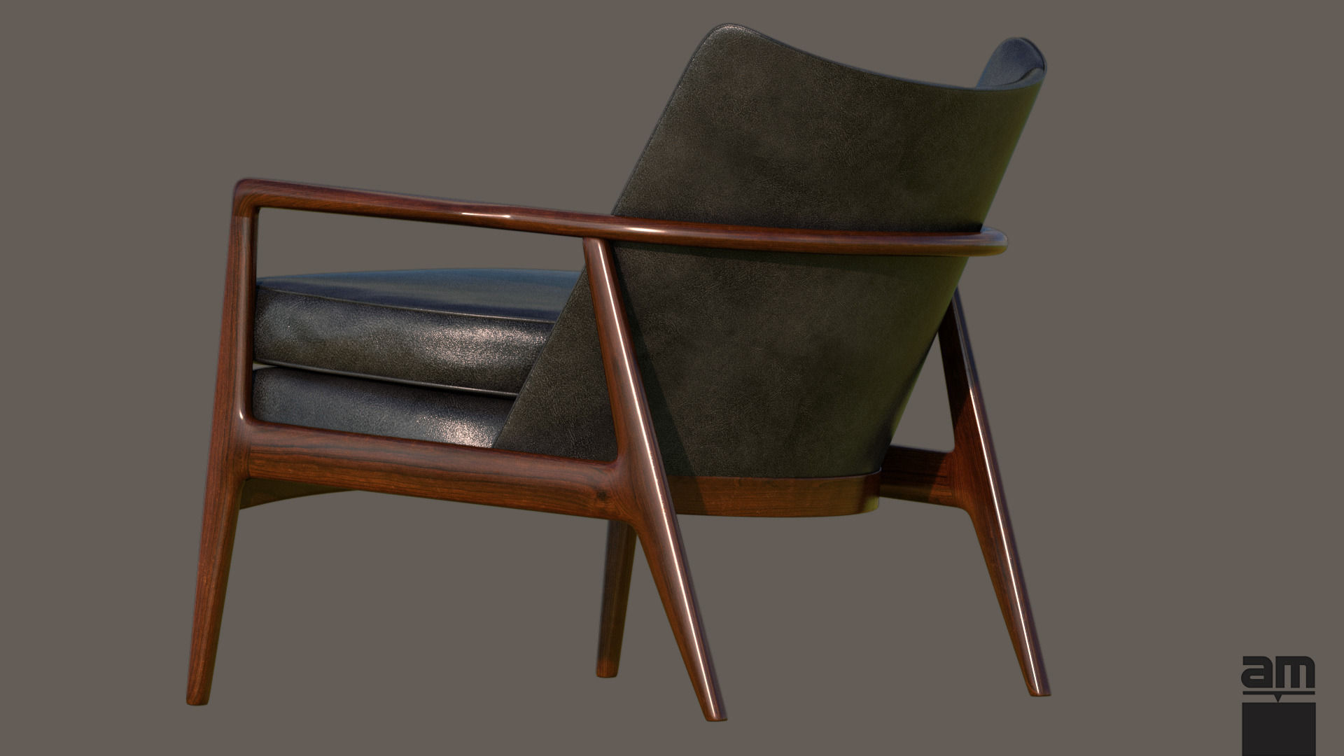 Milo Baughman Thayer Coggin Armchair 3D model_12