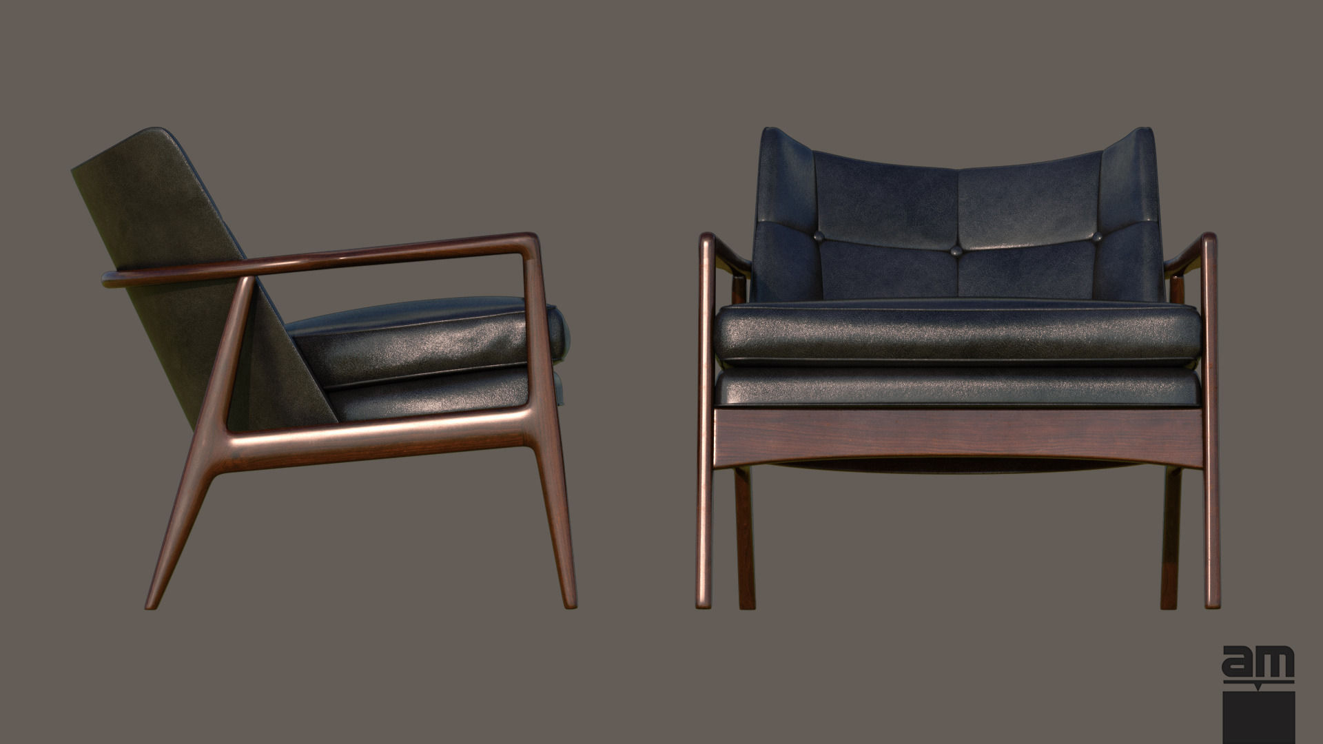 Milo Baughman Thayer Coggin Armchair 3D model_6