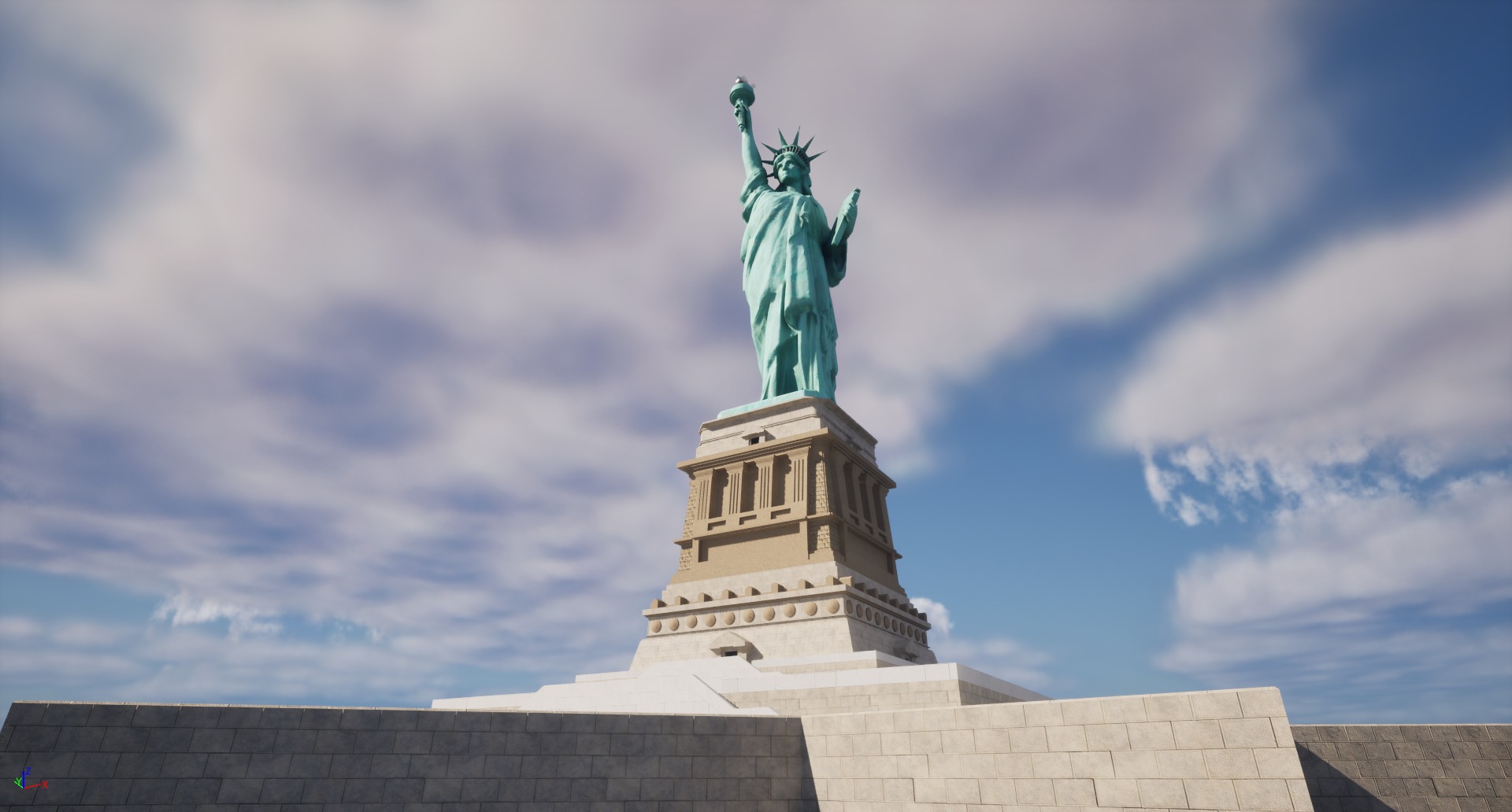 Low Poly PBR statue of liberty Low-poly 3D model_13