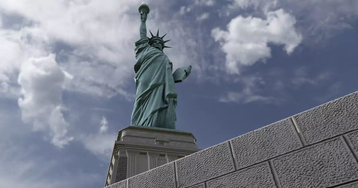 Low Poly PBR statue of liberty Low-poly 3D model_17