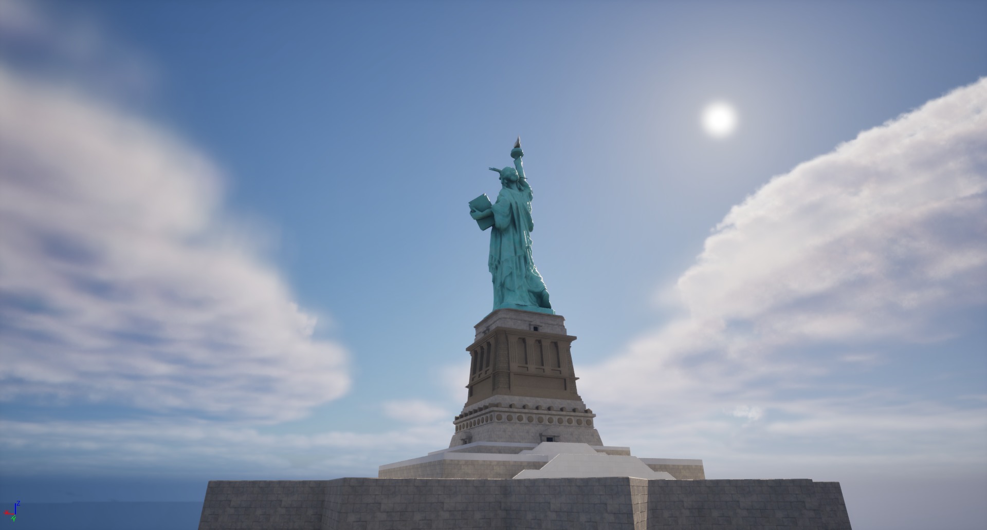 Low Poly PBR statue of liberty Low-poly 3D model_10