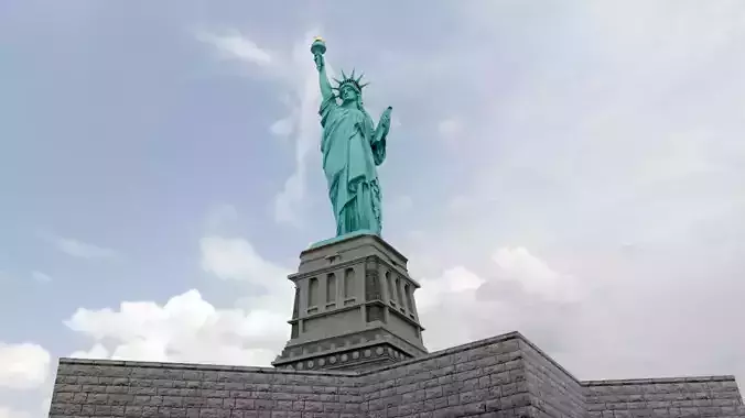 Low Poly PBR statue of liberty