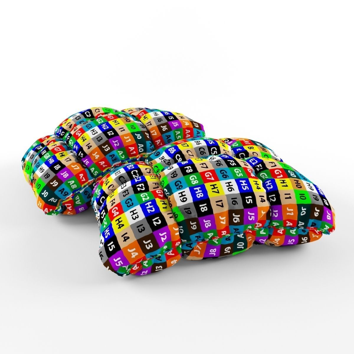 Poufs pillow 3D model_10