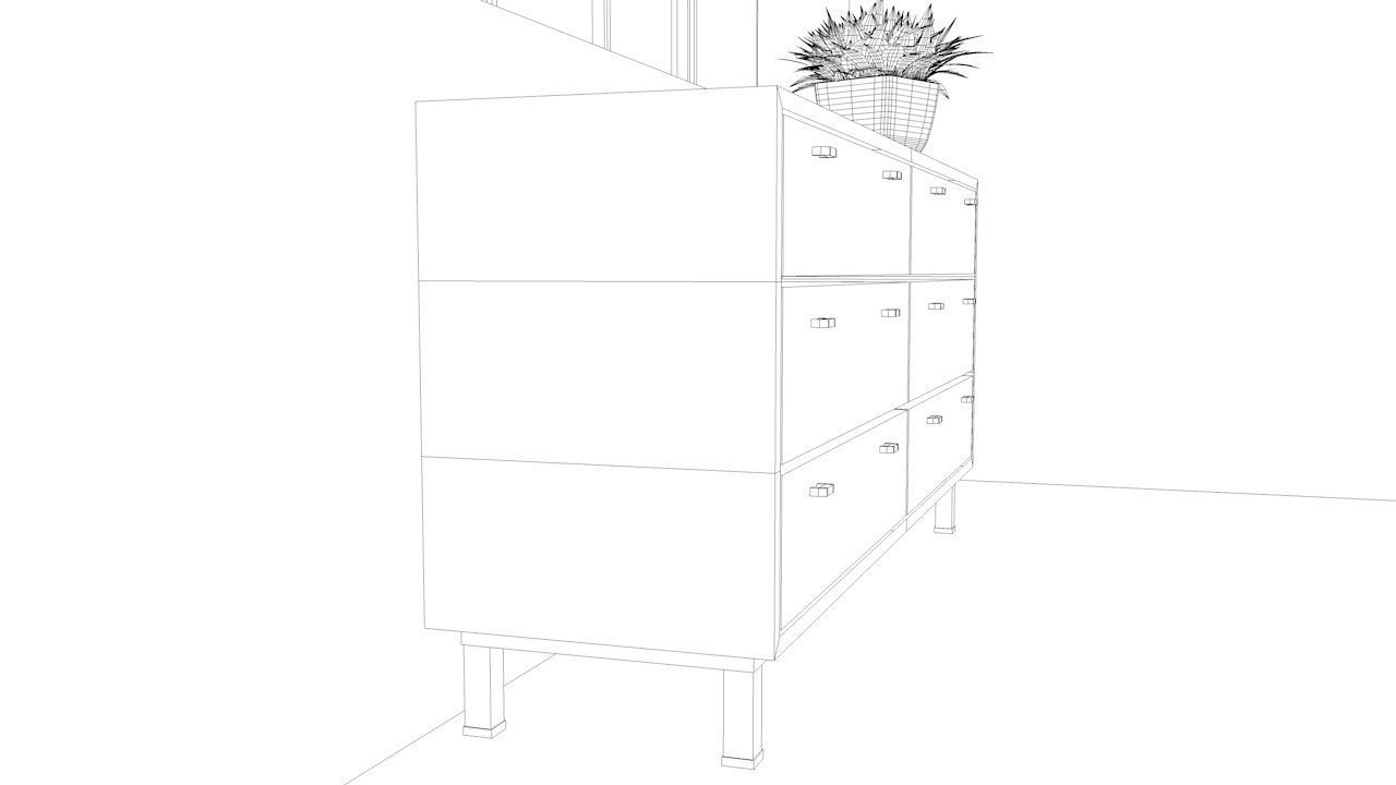 Dresser from bedroom Free low-poly 3D model_3